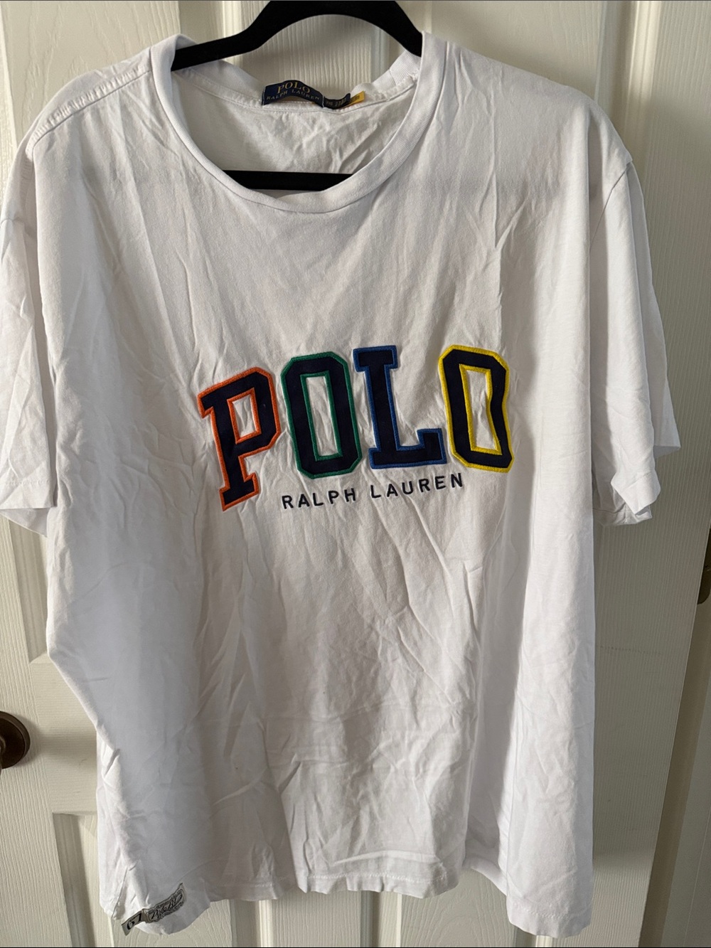 Ralph Lauren White Tee with Navy and Gold Label